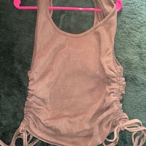 brown full length tank top